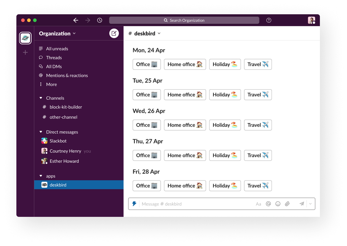 deskbird gets Slack integration – deskbird