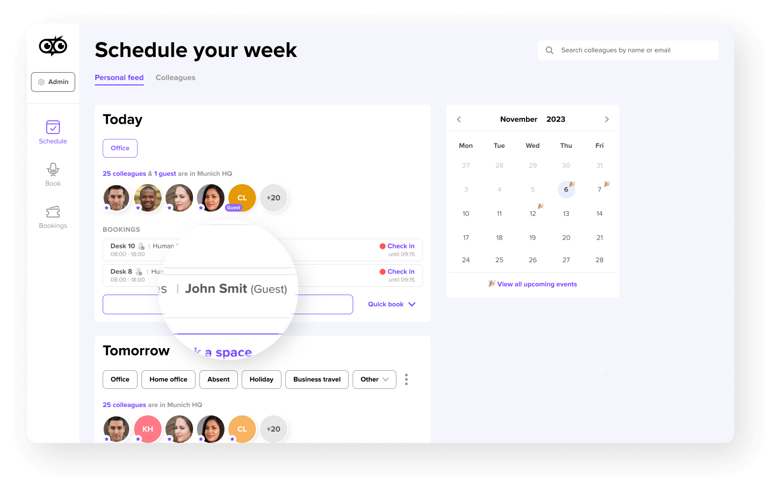 Visibilité des invités