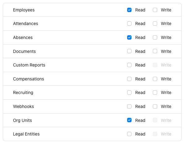 Personio API Settings
