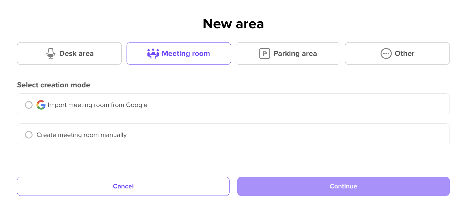 Import meeting rooms